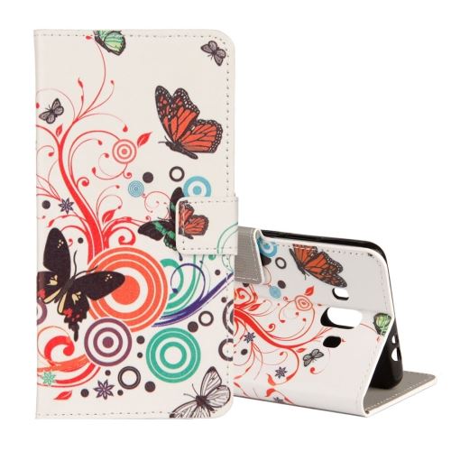 Huawei Mate 10 Housse Etui Cuir PU Papillon Fleurs Imprimé Blanc ALS53429