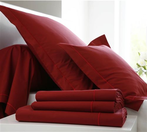 Taie d'oreiller Percale Easy BLANC DES VOSGES - Rubis - 65 x 65 cm
