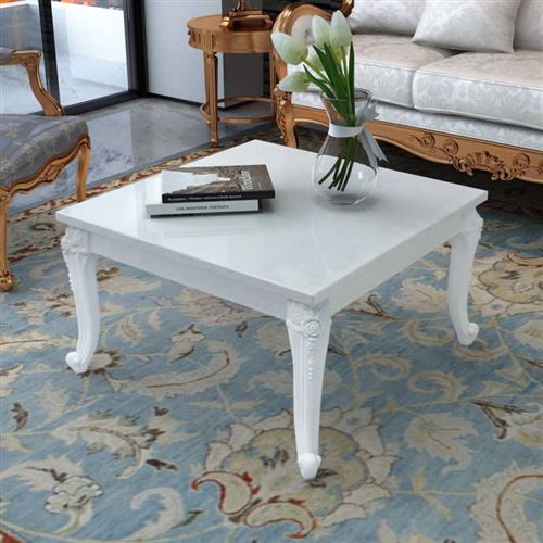 VIDAXL Table basse 80 x 80 x 42 cm Laquée Blanc - vidaXL