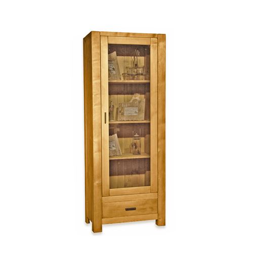Vitrine en Bois 1 Porte 1 Tiroir MORZINE