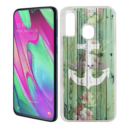 Coque pour Samsung Galaxy A40 -  Ancre Marine Bois