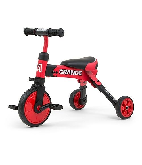 Milly Mally Grande 2-in-1 Draisienne &agrave; 3 Roues Junior Rouge 