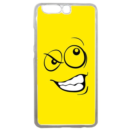 Coque Smiley Énervé Jaune Compatible P10 Transparent