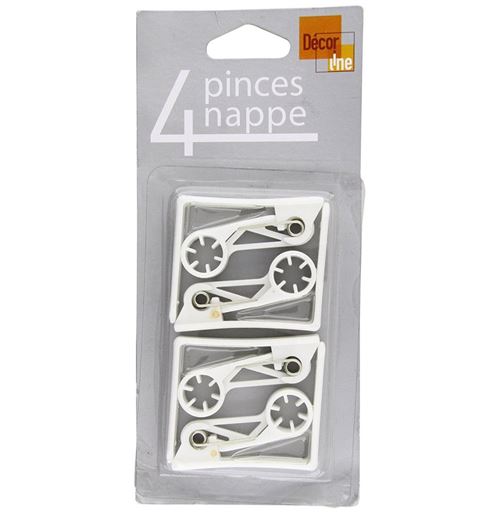 Paris Prix - Lot De 4 Pinces Pour Nappe windy Ii 6cm Blanc