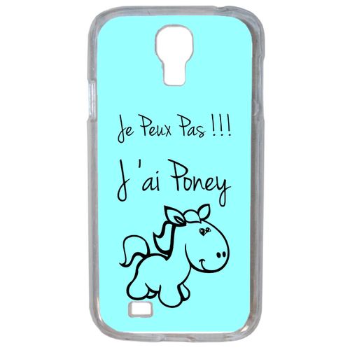 Coque Citation Poney Turquoise Compatible Samsung Galaxy S4 Transparent