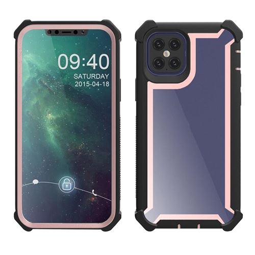 Nouvelle coque avec protection quatre coins pour iPhone 12 Pro Max 6,7” - Or Rose