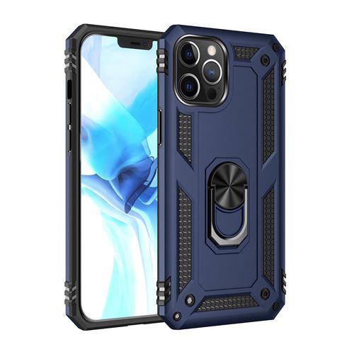 Housse de protection en TPU avec support de bague magnétique pour iPhone 12 Pro Max 6,7” - Bleu