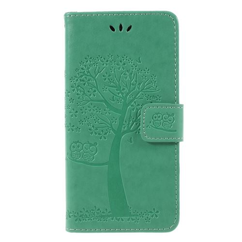 Etui en PU chouette arbre vert pour votre Huawei Y5 (2018)/Y5 Prime (2018)/Honor 7s/Play 7