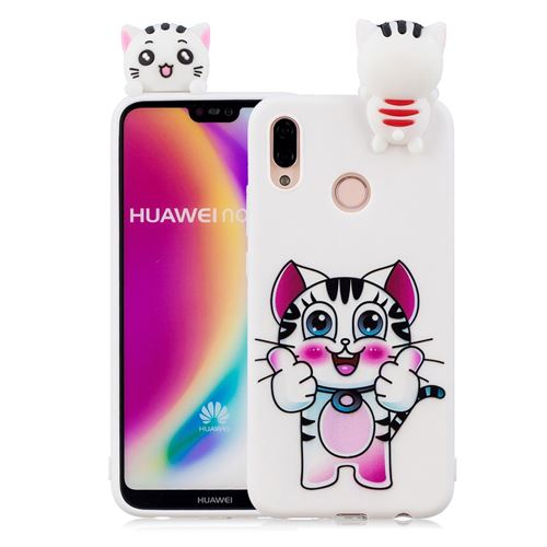 Coque en TPU jolie poupée 3d tiger pour Huawei P20 Lite