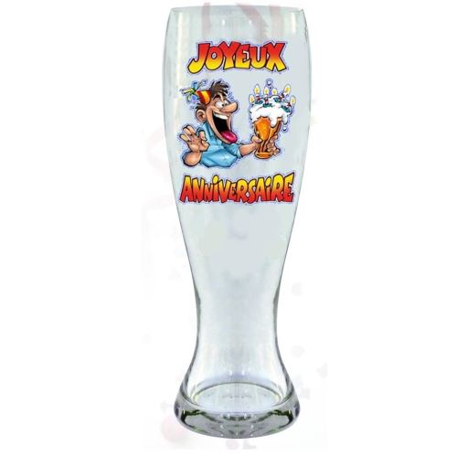 Verre à bière - Joyeux Anniversaire 29 cm
