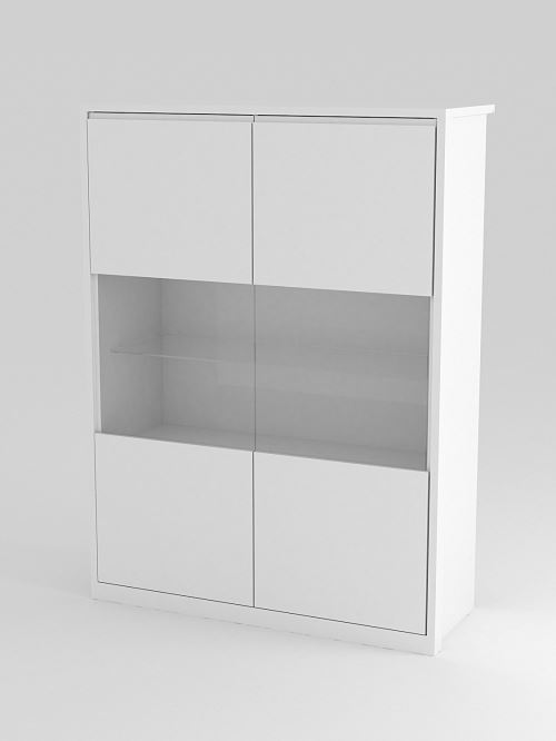 Mito 21730701 Vitrine avec 2 Portes Blanc 45 x 120 x 160 cm