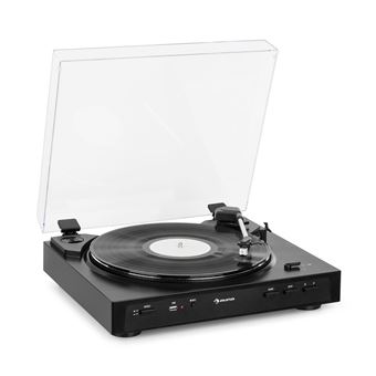 Platine Vinyle Auna Avec USB – Tourne-disque Entraînement Courroie, Verre Acrylique, 33/45 Tours