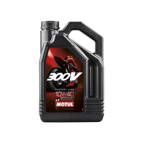 Huile Moteur MOTUL 300V Factory Line Road Racing 4T 10W40 100% synthèse 4L
