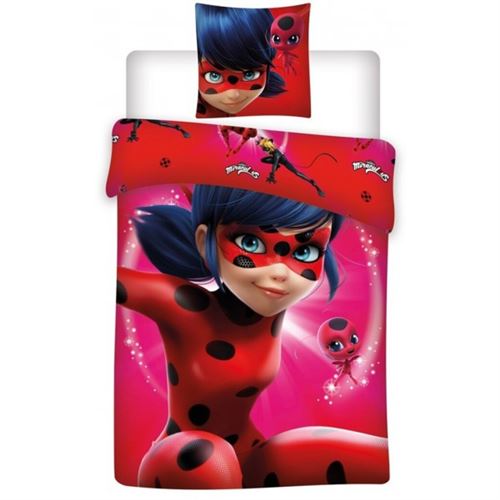 Miraculous Ladybug - Housse de Couette Enfant Coccinelle - Parure de lit Coton 1 place