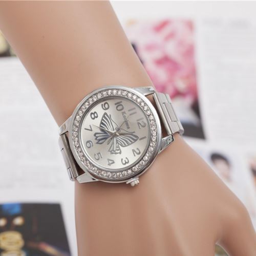 Montre Femme Quartz Rhinestone Inox #25 Argent