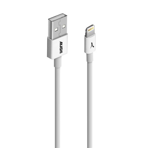 Akashi Câble Lightning iPhone / iPod / iPad connecteur USB Charge/Synchro Blanc