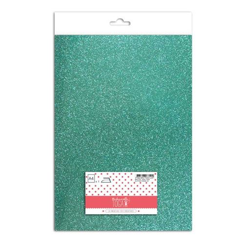 Flex thermocollant à paillettes - Vert jade - 30 x 21 cm - Toga