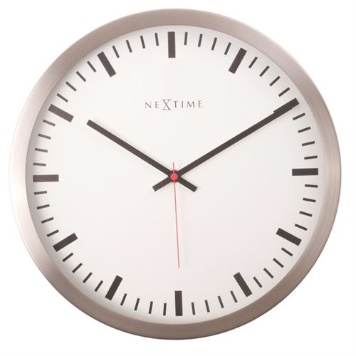 NeXtime NE-2520 Horloge murale Dia. 26 cm, verre / acier inoxydable, à rayures.