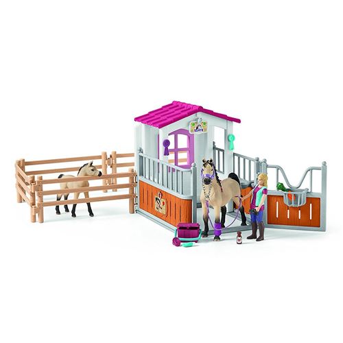 Schleich Horse Club Cheval étable avec arabes Chevaux Groom figurine et accessoires