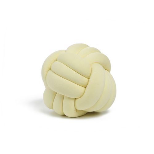 Coussin décoratif tressé Knot - Diam. 30 cm - Jaune pastel