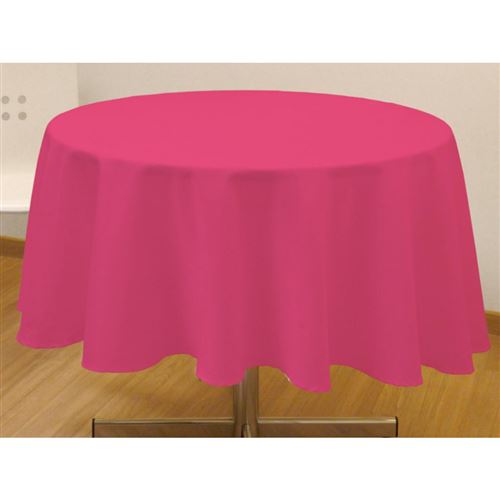 Nappe ronde unie - Diamètre 180 cm - Rose