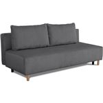 Canapé droit convertible 3 places GINO - Tissu Lincoln anthracite - Avec coffre - L 195 x H 89 x P 91 cm