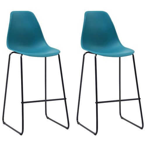 vidaXL Chaises de bar 2 pcs Turquoise Plastique