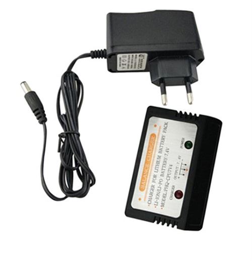Chargeur de Batteries LiPo 7.4V pour Drones Syma S033, S033G, F1, X6, X6A, X8C, X8G, X8W Connecteur Adapté, Chargement Sécurisé Design Compact