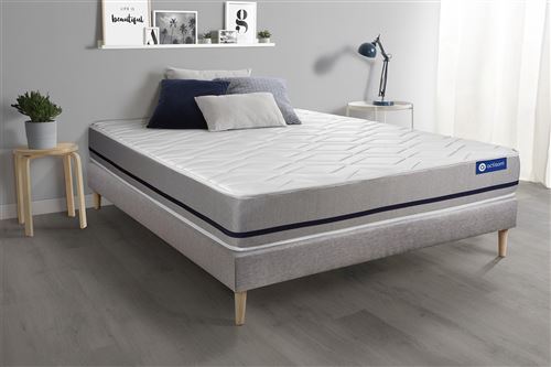 Non Communiqué Gris Ensemble Matelas 180X200 Actimemo Soft 3Zones De Confort + Sommier Kit