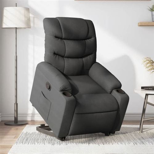 vidaXL Fauteuil de relaxation inclinable tissu gris foncé