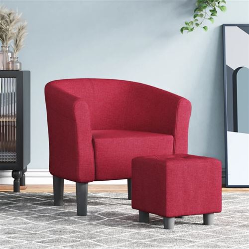 Non Communiqué Rouge Chaise Cabriolet Avec Repose Pied Bordeaux Tissu