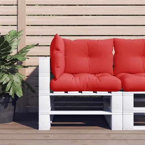 VIDAXL - Lot de 3 coussins pour palette - Rouge - Image 2