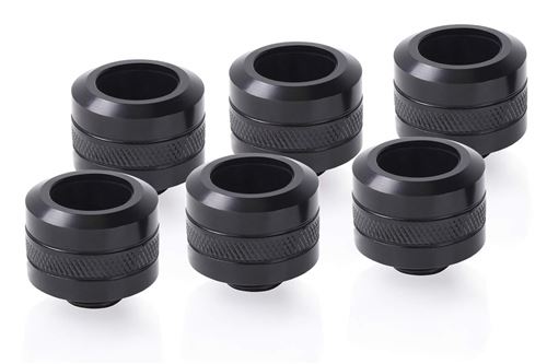 Alphacool Noir Lot De 6 Raccords À Compression Pour Tube Ø16mm Eiszapfen Pro (Noir) - Image 3
