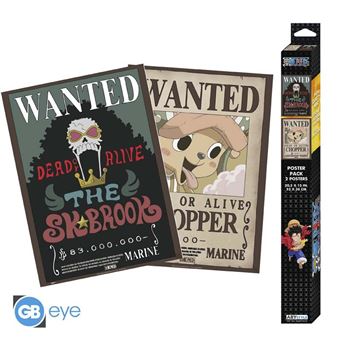 Set 2 Posters Chibi - One Piece - Wanted Chopper & Brook - 52x38 - 1
