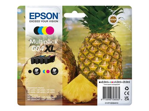 Epson 604XL Multipack - 4 - XL - zwart, geel, cyaan, magenta - origineel - blister - inktcartridge - voor EPL 4200; Home Cinema 3200; Stylus Photo 2200