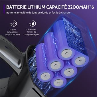 Aspirateur Portable 2-En-1 – Sans Sac Et Sans Fil – Jusqu'À 55 Min D'Autonomie  – Batterie Lithium-Ion, Support Mural Et Stati[H2734] - Cdiscount  Electroménager