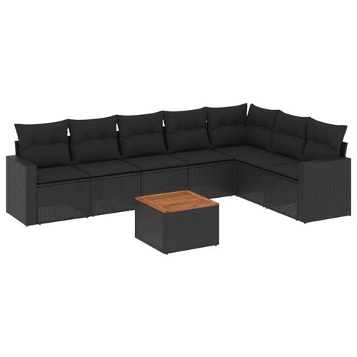 VIDAXL - Salon de jardin modulable - 8 pièces - 7 personnes - Noir - Image 2