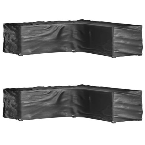 Vidaxl Noir Housses Salon De Jardin 2 Pcs - Image 3
