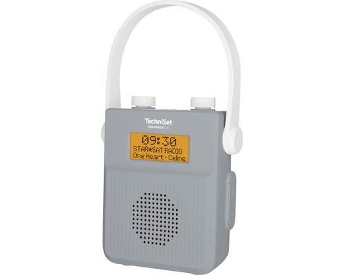 TechniSat DIGITRADIO 30 Radio de poche DAB+, FM, DAB Bluetooth étanche à leau blanc, gris