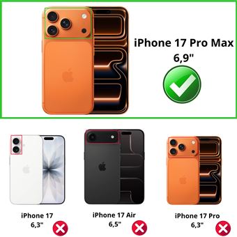 Coque IPhone 17 Pro Max Transparente Antichoc - Silicone + Verre Trempé - PIXFAB