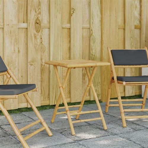 VIDAXL - Table de jardin - Pliable - Bambou - 55x55x75 cm - Image 3
