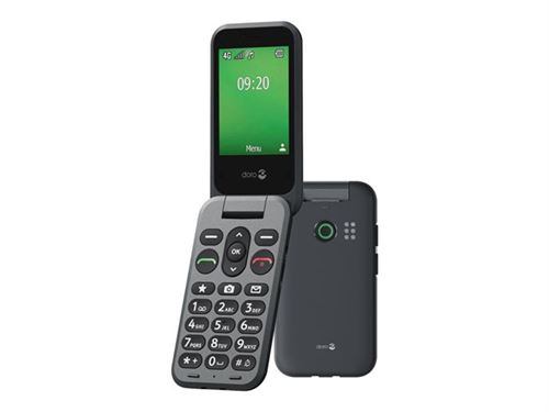 DORO Leva E20 - 4G téléphone de service - RAM 64 Mo / Mémoire interne 128 Mo - microSD slot - écran LCD (TFT) - 320 x 240 pixels (60 Hz) - rear camera 0,3 MP - graphite