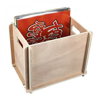 Boîte de rangement pour disques vinyle LP - Caisse de stockage de vinyle LP  - bois - marron - Rangement CD / DVD - Achat & prix