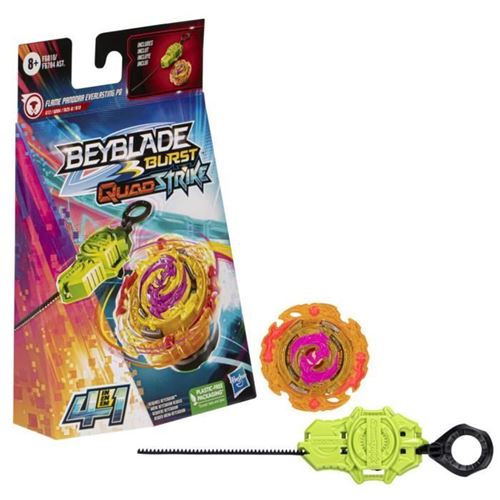 Burst QuadStrike - Starter Pack avec Toupie de compétition Flame Pandora Everlasting P8 et Lanceur