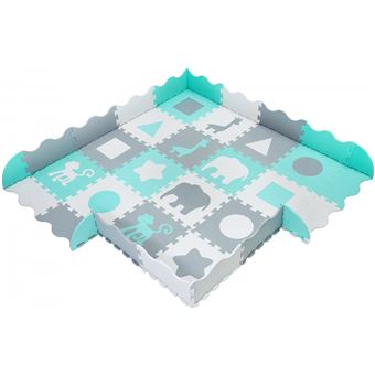 Tapis puzzle enroulable vert