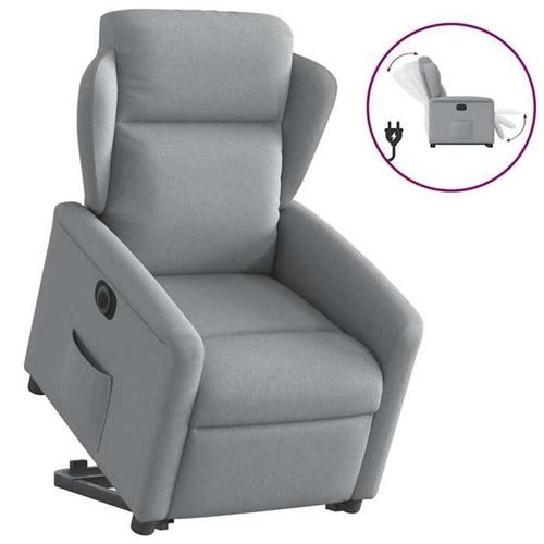 vidaXL stoel électrique réglable tissu gris clair