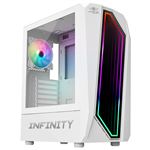 Suza Spirit of Gamer INFINITY - Artic Edition - medium tower - ATX - panneau latéral fenêtré (acrylique) - pas d'alimentation (ATX / EPS) - blanc - USB/Audio/Mic