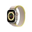 Apple Watch Ultra - 49 mm - titane - montre intelligente avec Boucle Trail - deux couches de matières textiles tissées - jaune/beige - taille du bracelet : S/M - 32 Go - Wi-Fi, LTE, UWB, Bluetooth - 4G - 61.3 g