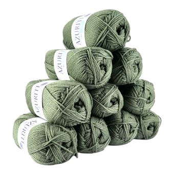 Lot De 10 Pelotes Azurite Blanc - Laine Acrylique 100% - 50g/140m - Distrifil