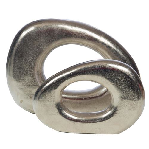 Non Communiqué Argent Set De 2 Déco À Poser Cercles - Amadeus - / Métallique - Aluminium